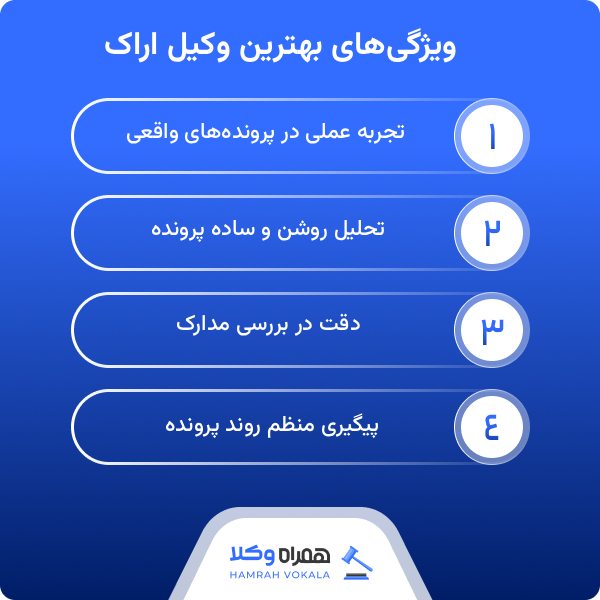 معیارهای تشخیص بهترین وکیل اراک