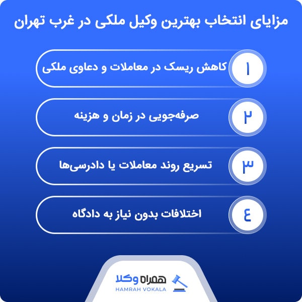 لیست 10 تا از بهترین وکیل ملکی در غرب تهران به همراه مشخصات تکمیلی