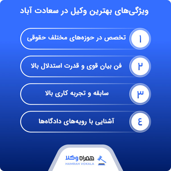 آشنایی با چالش‌های انتخاب بهترین وکیل در سعادت آباد از دید وب‌سایت همراه وکلا