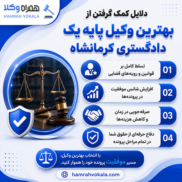 چرا وکیل پایه یک دادگستری کرمانشاه انتخابی مطمئن است؟