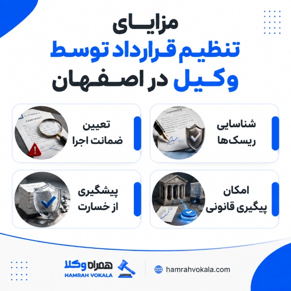 مزایای تنظیم قرارداد توسط وکیل در اصفهان