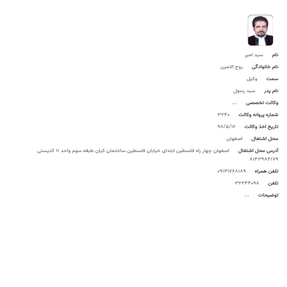 وکیل سید امیر روح الامین