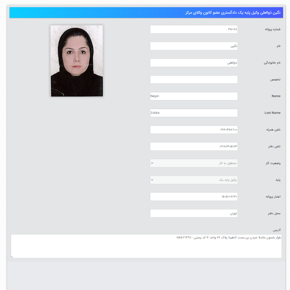 وکیل نگین ذوالعلی