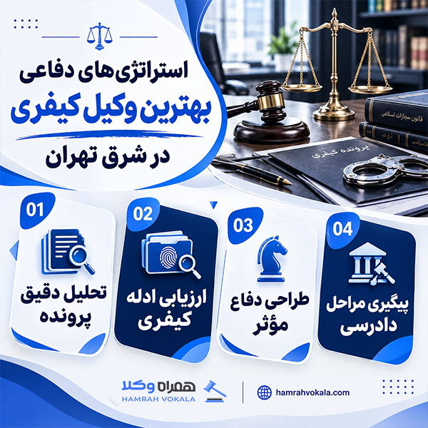 راهنمای جامع انتخاب بهترین وکیل کیفری شرق تهران + جدول معرفی